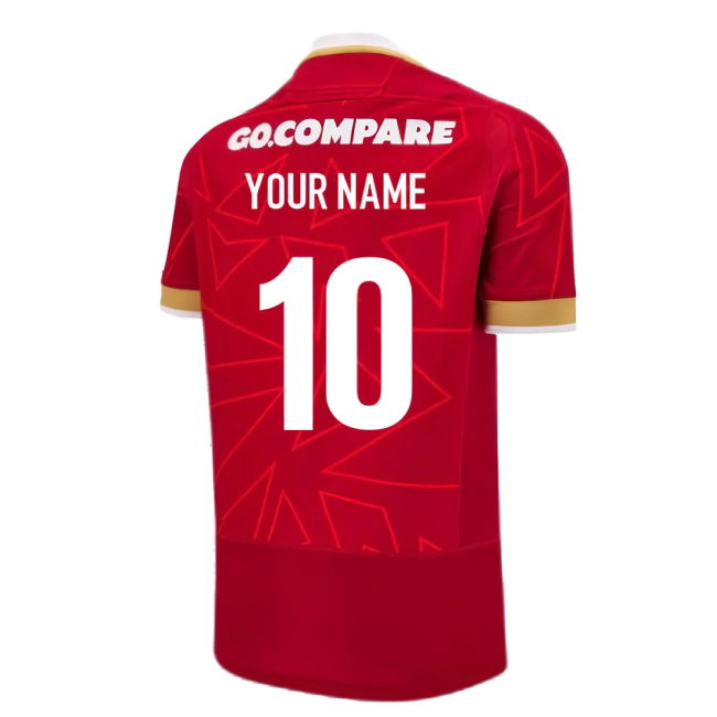 2024-2025 Wales Rugby Home Pathway Pro Authentic Slim Fit Shirt (Your Name)