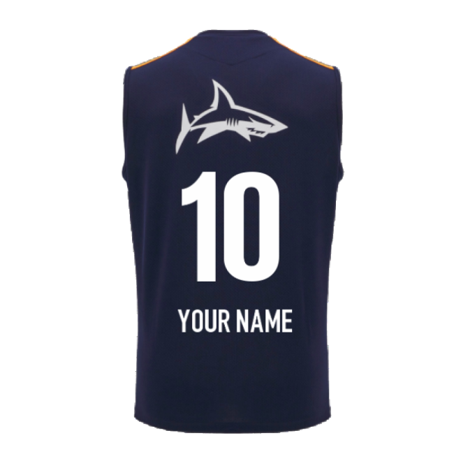 2024-2025 Sale Sharks Sleeveless Training Vest (Navy) (Your Name)