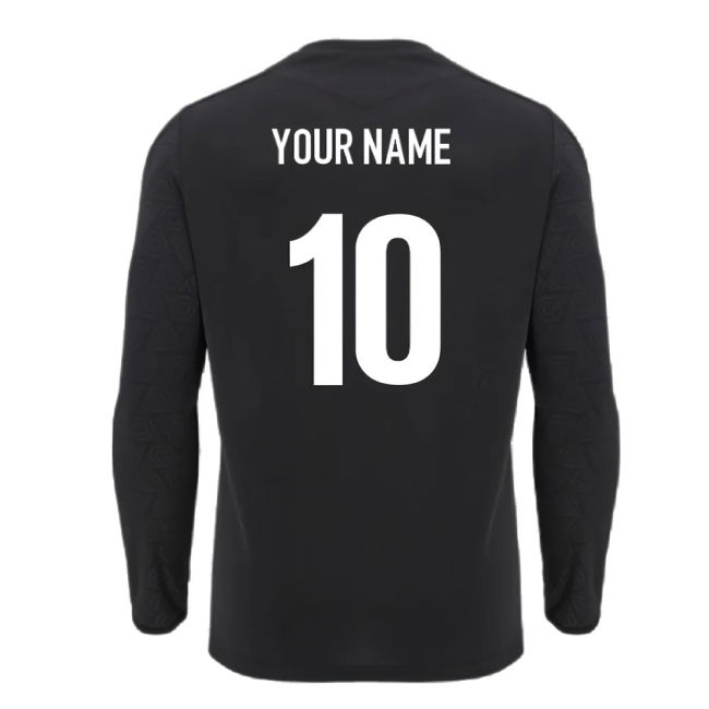 2024-2025 Wales Rugby LS Poly Training Shirt (Black) (Your Name)