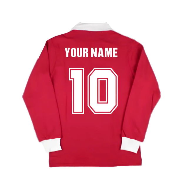 Manchester Reds 1970s Long Sleeve Retro Shirt (Your Name)