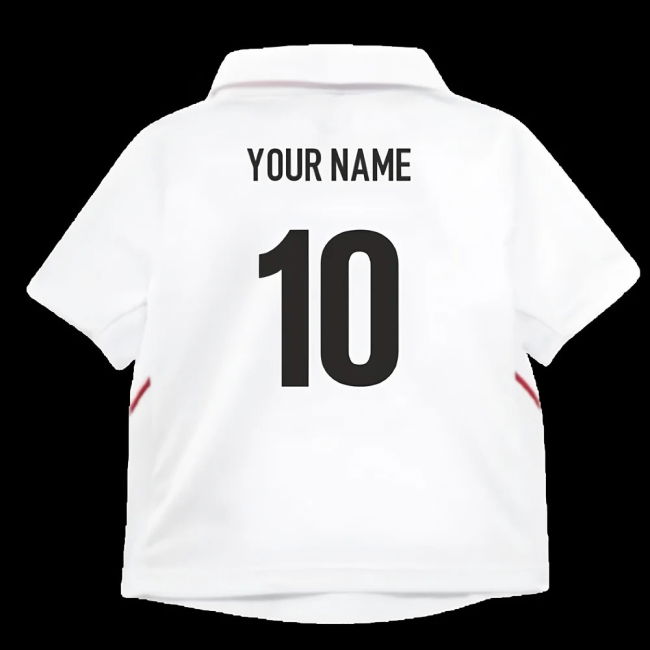 2025-2026 England Cricket ECB Test Replica SS Shirt (White) - Infant (Your Name)