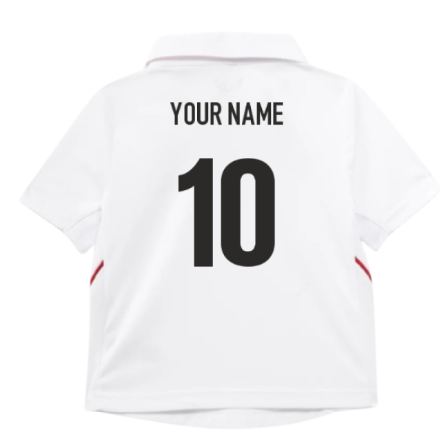 2025-2026 England Cricket ECB Test Replica SS Shirt (White) - Infant (Your Name)