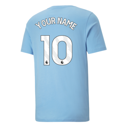 2025-2026 Man City FtblESS Tee (Sky) (Your Name)