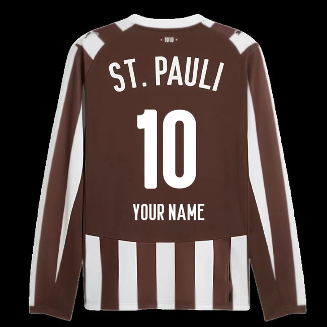 2025-2026 St Pauli Long Sleeve Home Shirt (Your Name)