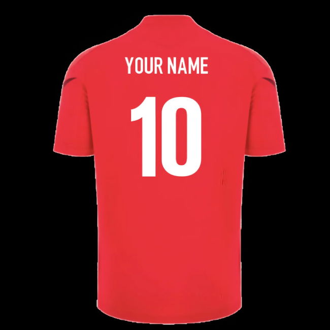 2025-2026 Wales WRU Player Training Shirt (Red) - Kids (Your Name)