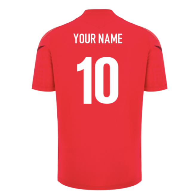 2025-2026 Wales WRU Player Training Shirt (Red) - Kids (Your Name)