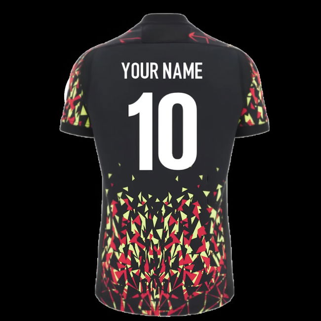 2025-2026 Wales WRU Rugby Training Jersey (Black) (Your Name)