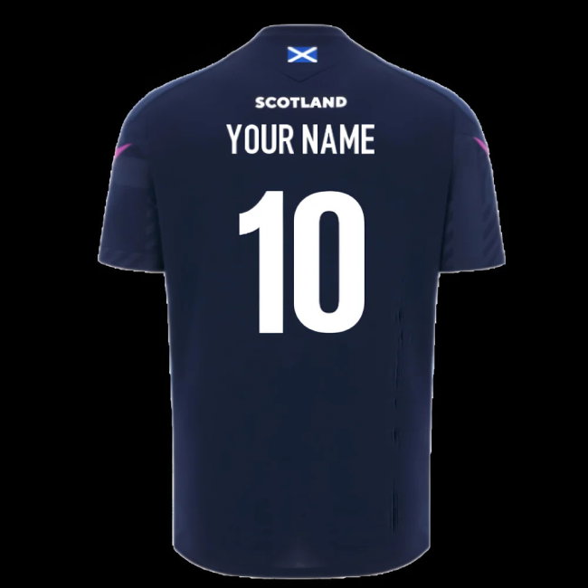 2025-2026 Scotland Rugby Training Poly Shirt (Navy) - Kids (Your Name)