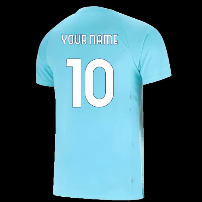 2025-2026 Lazio Pre Match Shirt (Azure Blue) (Your Name)