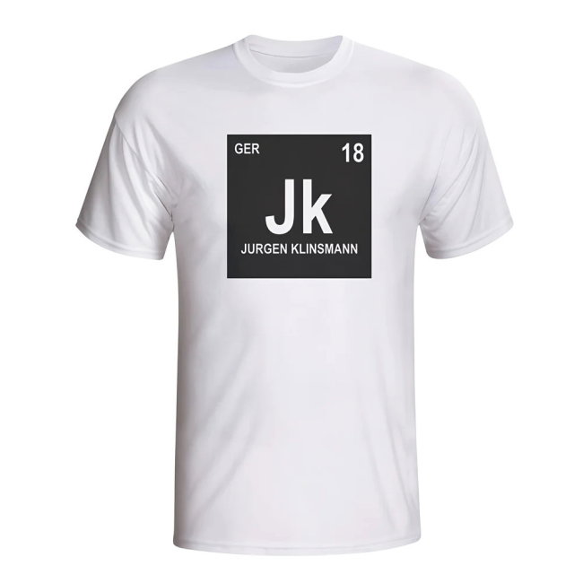 Jurgen Klinsmann Germany Periodic Table T-shirt (white)