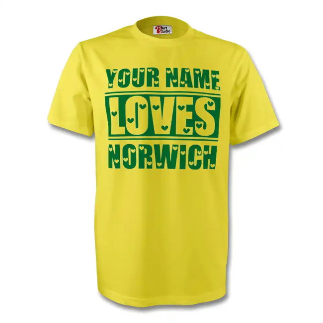 Your Name Loves Norwich T-shirt (yellow)