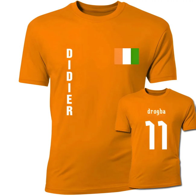 Didier Drogba Ivory Coast Flag T-Shirt (Orange)