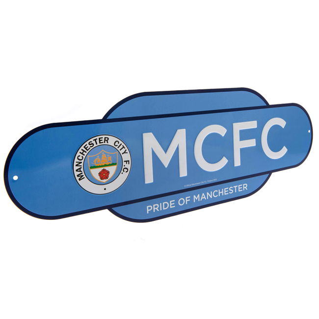 Manchester City FC Colour Retro Sign