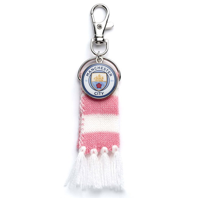 Manchester City FC Pink Bar Scarf Bag Charm