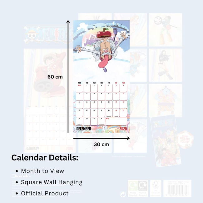 One Piece Square Calendar 2026