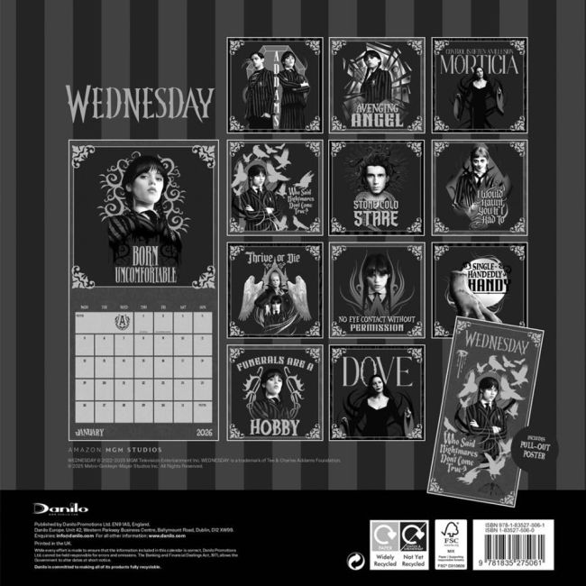 Wednesday Square Calendar 2026