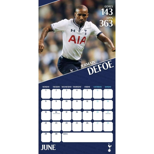 Tottenham Hotspur FC Legends Square Calendar 2026