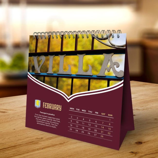 Aston Villa FC Desktop Calendar 2026
