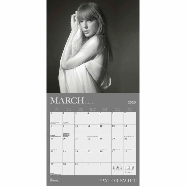 Taylor Swift Square Calendar 2026