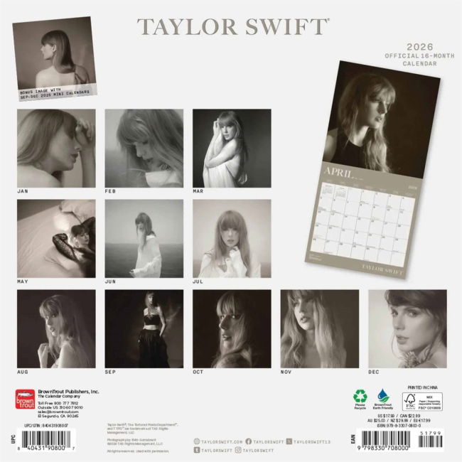 Taylor Swift Square Calendar 2026
