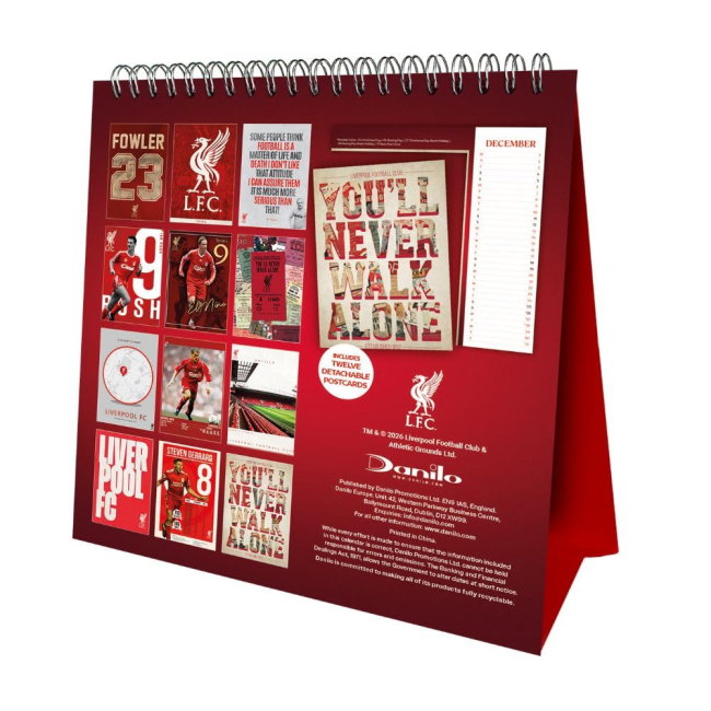 Liverpool FC Desktop Calendar 2027