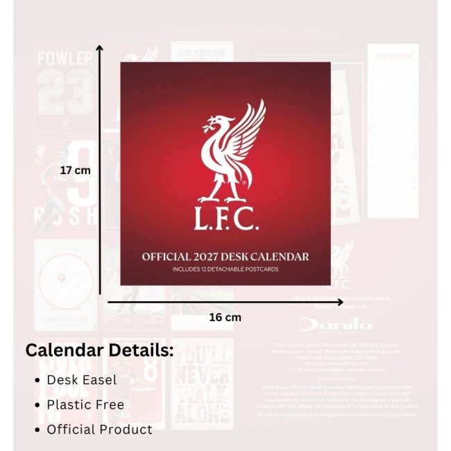 Liverpool FC Desktop Calendar 2027