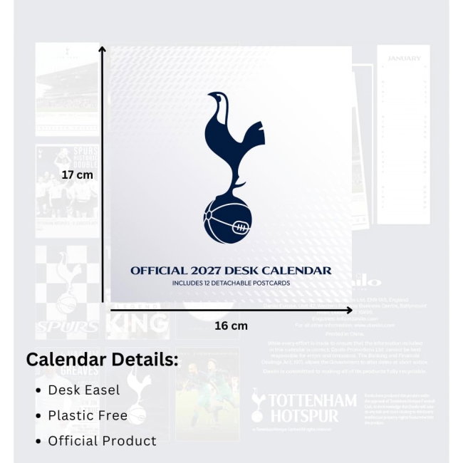 Tottenham Hotspur FC Desktop Calendar 2027