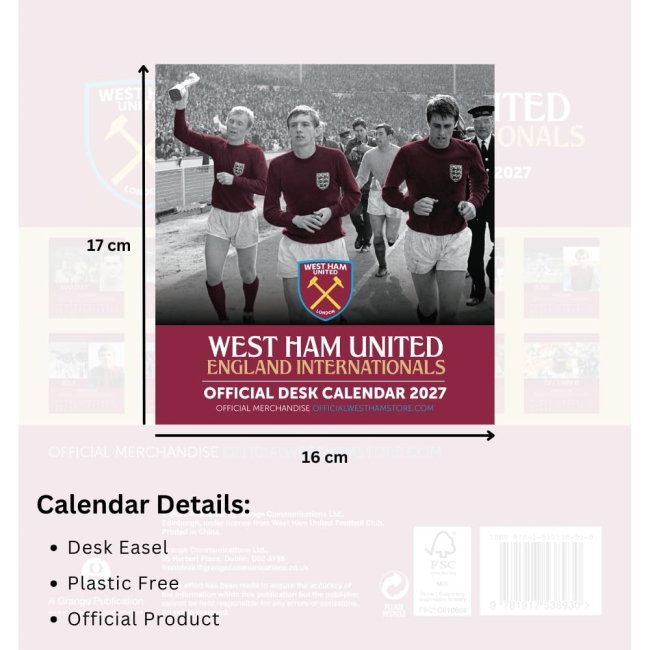 West Ham United FC Desktop Calendar 2027