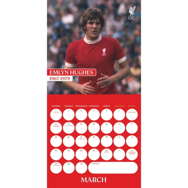 Liverpool FC Legends Square Calendar 2027