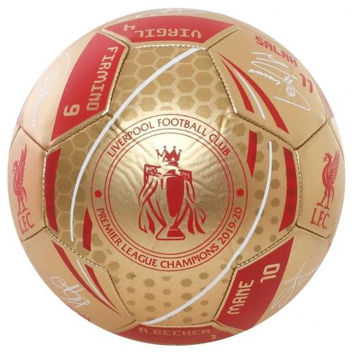 Liverpool FC Premier League Champions Gold Signature Football