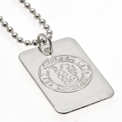 Chelsea FC Silver Plated Dog Tag &amp; Chain