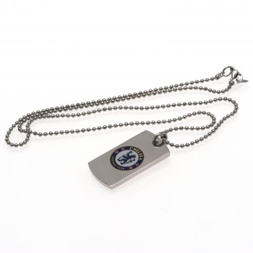Chelsea FC Colour Crest Dog Tag &amp; Chain