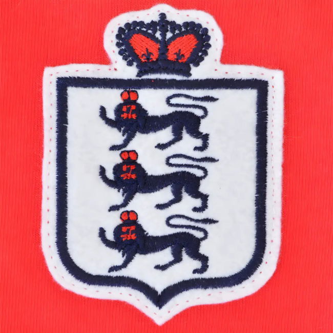 England Red Short Sleeve Retro Kids Football Shirt