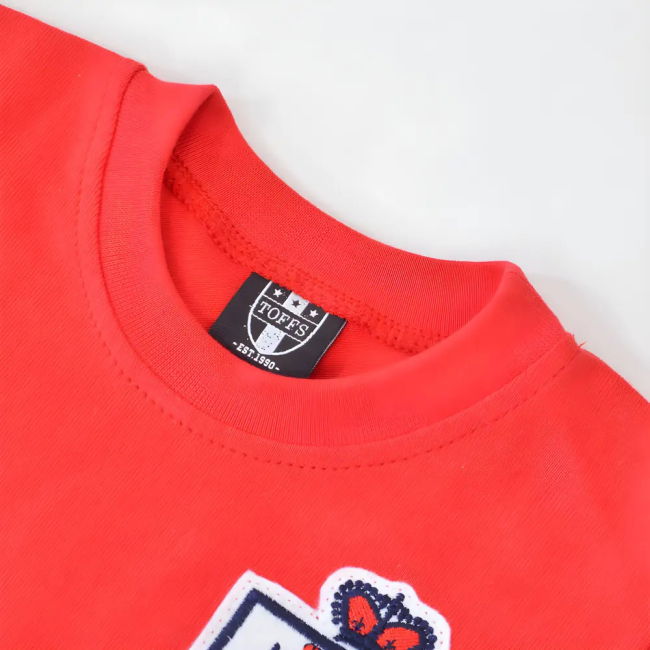 England Red Short Sleeve Retro Kids Football Shirt