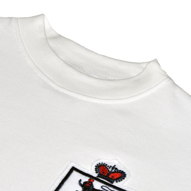 England White Short Sleeve Kids Retro Football Shirt