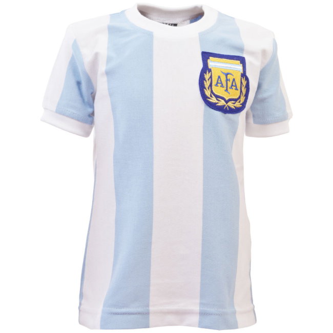 Argentina 1986 World Cup Kids Retro Football Shirt (Your Name)