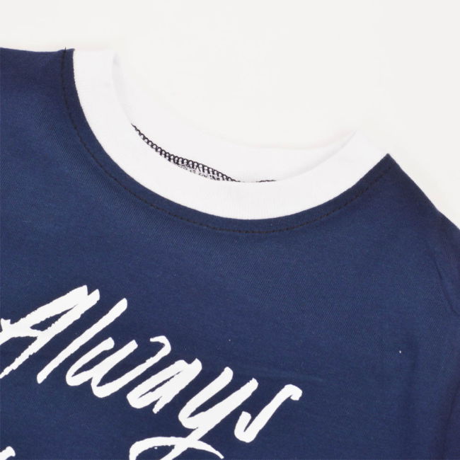 Kids Always Dribbling- Navy/White Ringer