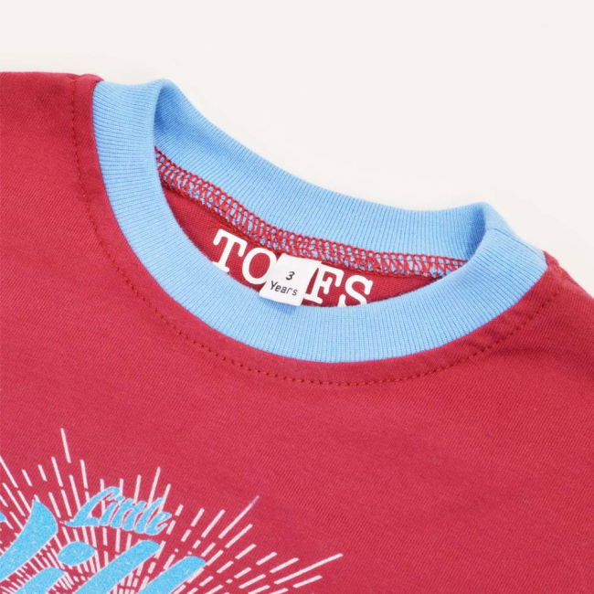 Kids Little Villain - Maroon/Sky Ringer