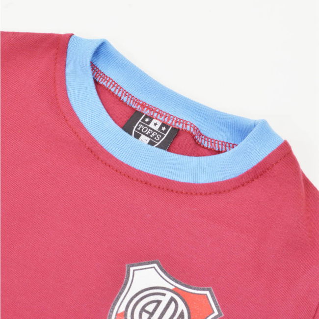 Kids River Plate 12th Man T-Shirt - Maroon/Sky Ringer