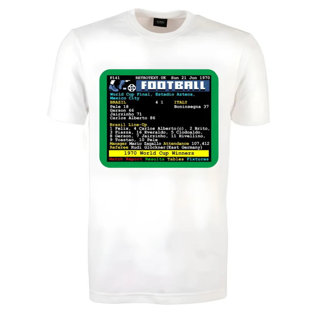 1970 World Cup Final Brazil v Italy Retrotext T-Shirt