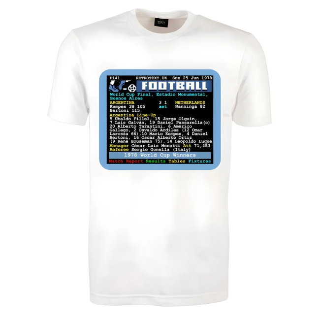 1978 World Cup Final Argentina v Netherlands Retrotext T-Shirt