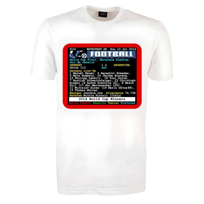 2014 World Cup Final Germany v Argentina Retrotext T-Shirt