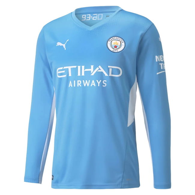 2021-2022 Man City Long Sleeve Home Shirt (DE BRUYNE 17)
