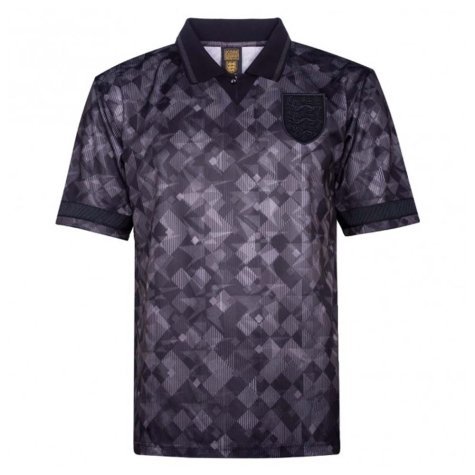 England 1990 Black Out Retro Football Shirt (TERRY 6)