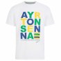 Ayrton Senna FW Mens Stripe Graphic Tee (White) (Your Name)