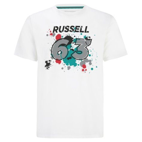 2022 Mercedes George Russell #63 T-Shirt (White) (Your Name)