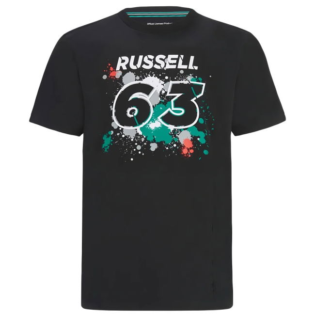 2022 Mercedes George Russell #63 T-Shirt (Black) (Your Name)