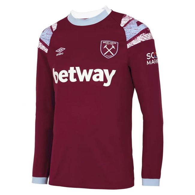 2022-2023 West Ham Long Sleeve Home Shirt (Your Name)