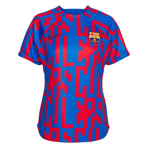 2022-2023 Barcelona Pre-Match Training Shirt (Blue) - Ladies (DEST 2)