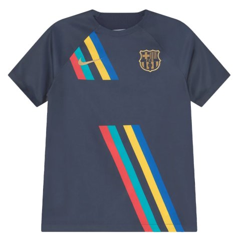 2022-2023 Barcelona Pre-Match Training Shirt (Obsidian) - Kids (RONALDINHO 10)